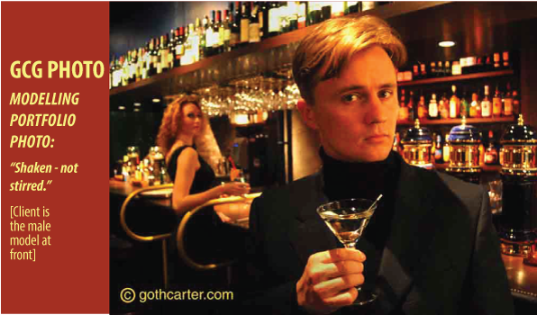 GCG PHOTO: Model portfolio photo - 007 in bar.