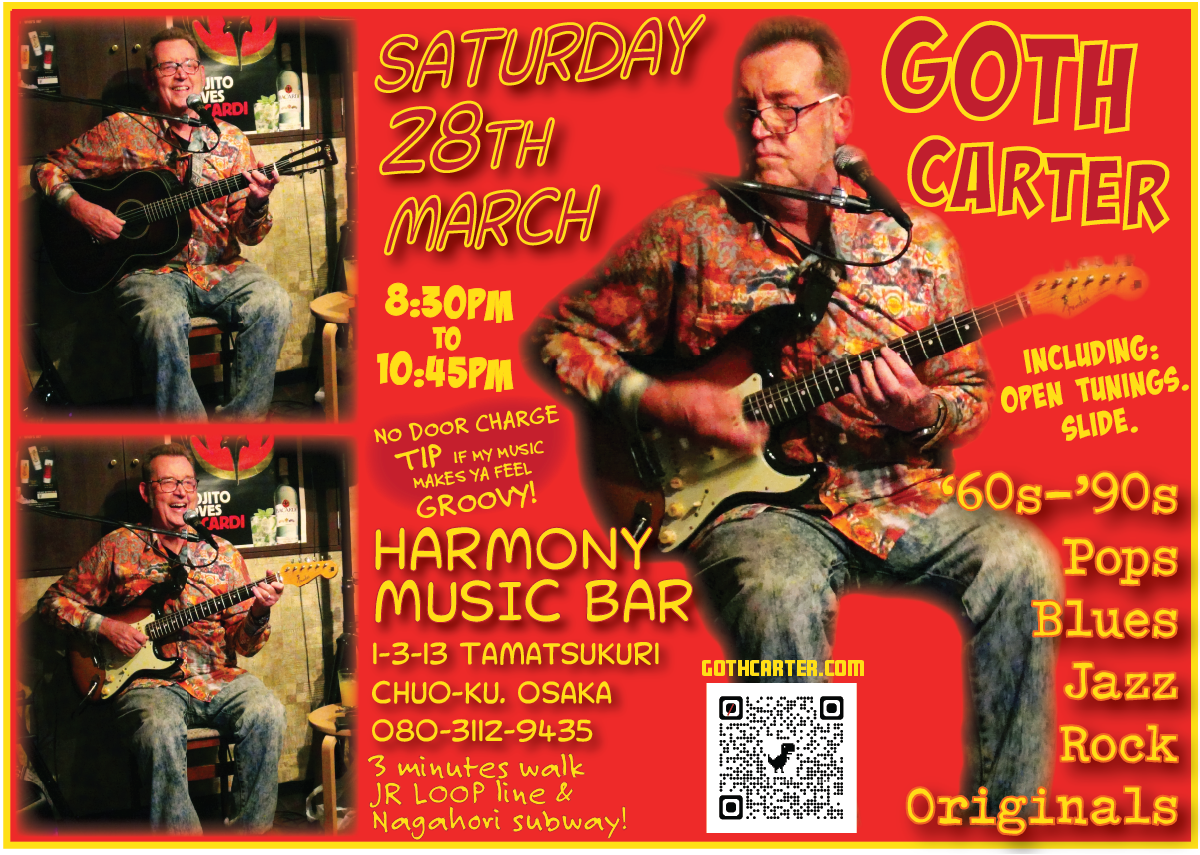  GOTH Carter performs HARMONY MUSIC BAR TAMATSUKURI: SATURDAY MARCH 28TH POSTER